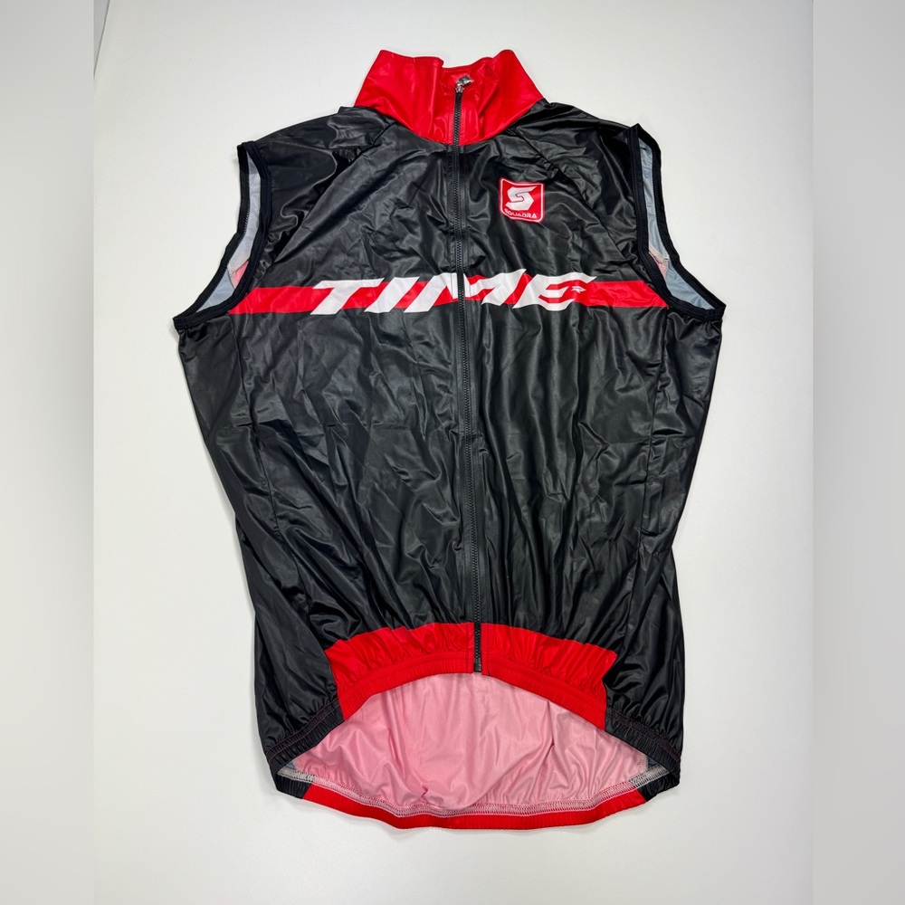 Squadra Wind Cycling Vest Sram Time Sport Pedal Team Black USA MADE  1740 Zip  L